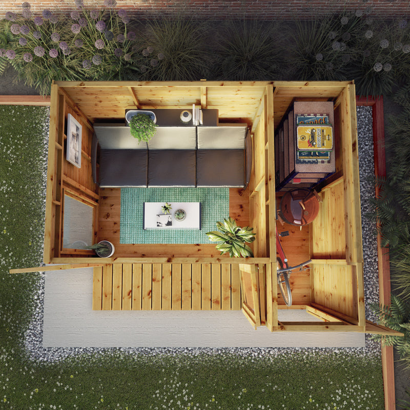 Mercia 10ft x 8ft Premium Garden Room Summerhouse with Side Shed