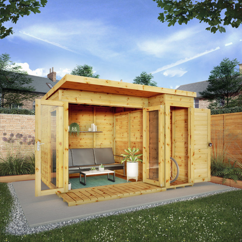 Mercia 10ft x 8ft Premium Garden Room Summerhouse with Side Shed