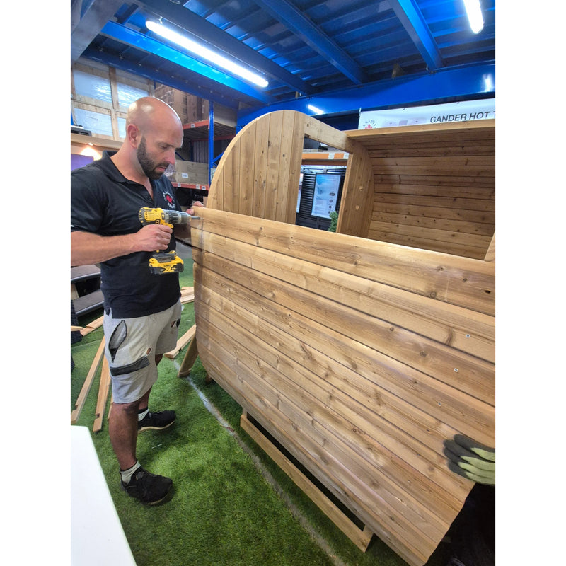 Canadian Spa Outdoor Oval Sauna Build and Set-Up