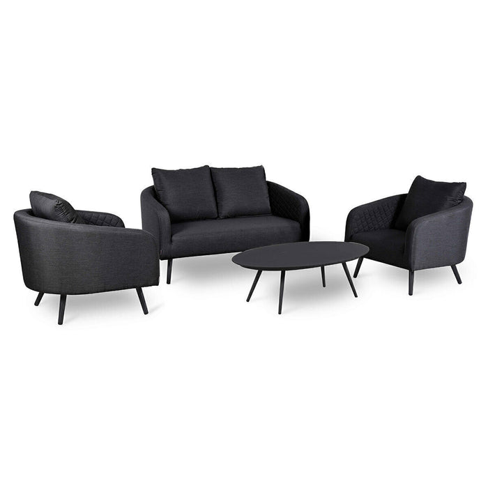 Maze Ambition 2 Seat Sofa Set with Oval Coffee Table Charcoal