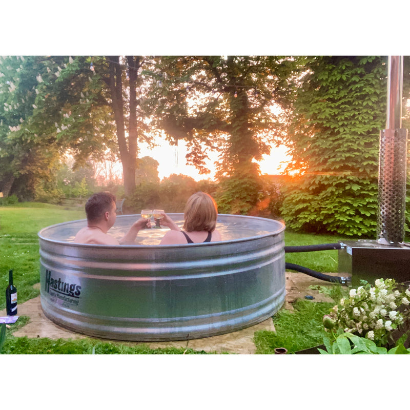 Hastings 4ft Round Stock Tank and Wood Fired Square Heater Kit