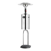 Metallic outdoor heater on a white background