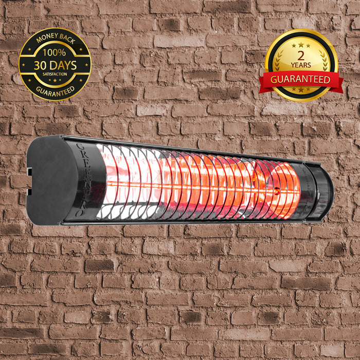 Evergreen Pro Golden IR Outdoor Patio Heater with Remote Control (2.5kW, 600mm, Black, IP67) MODEL RCH2500/6