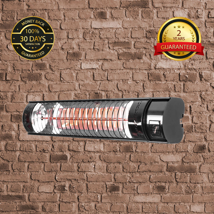 Evergreen Pro Golden IR Outdoor Patio Heater with Remote Control (2.5kW, 600mm, Black, IP67) MODEL RCH2500/6