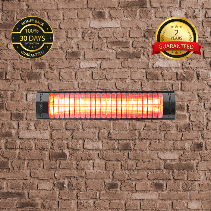 Evergreen Pro Golden IR Outdoor Patio Heater Without Remote Control (2kW, 600mm, Black, IP67) MODEL BH2000/6