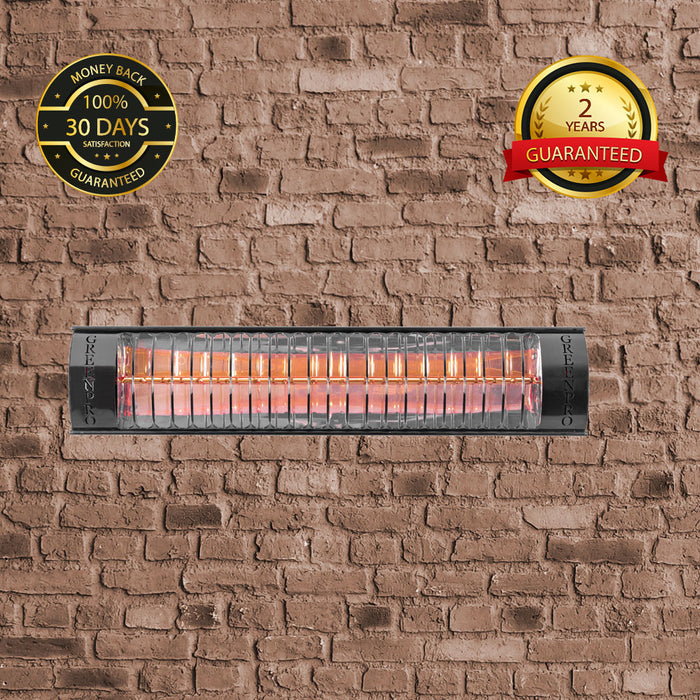 Evergreen Pro Golden IR Outdoor Patio Heater Without Remote Control (2kW, 600mm, Black, IP67) MODEL BH2000/6