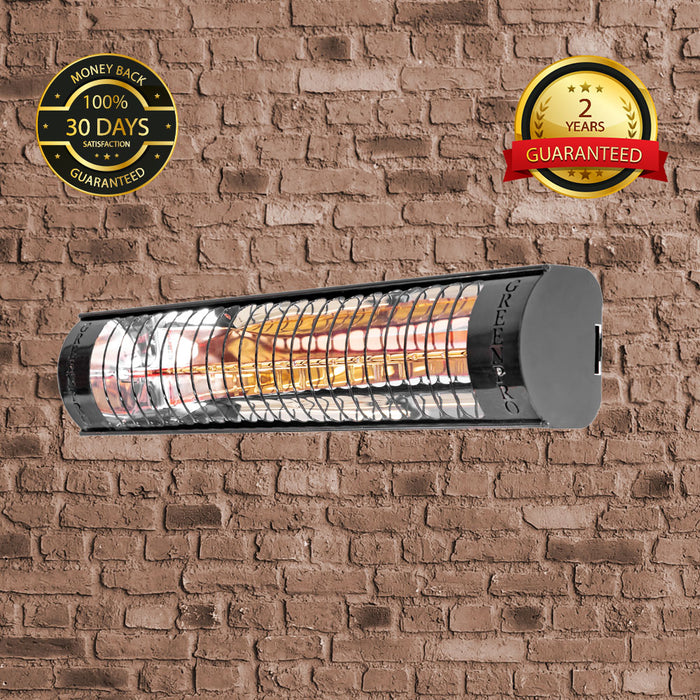 Evergreen Pro Golden IR Outdoor Patio Heater Without Remote Control (2kW, 600mm, Black, IP67) MODEL BH2000/6