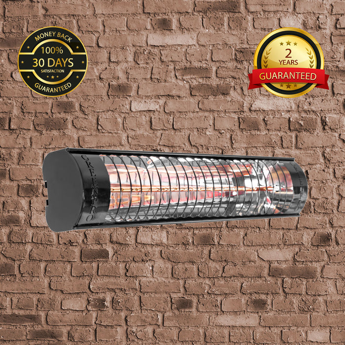 Evergreen Pro Golden IR Outdoor Patio Heater Without Remote Control (2kW, 600mm, Black, IP67) MODEL BH2000/6