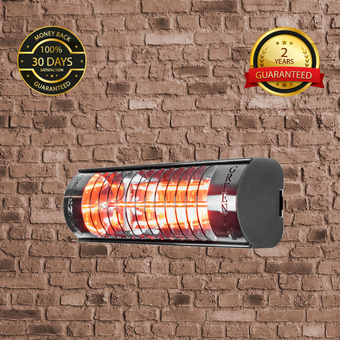 Evergreen Pro Golden IR Outdoor Patio Heater Without Remote Control (2kW, 400mm, Black, IP67) MODEL BH-2000/4