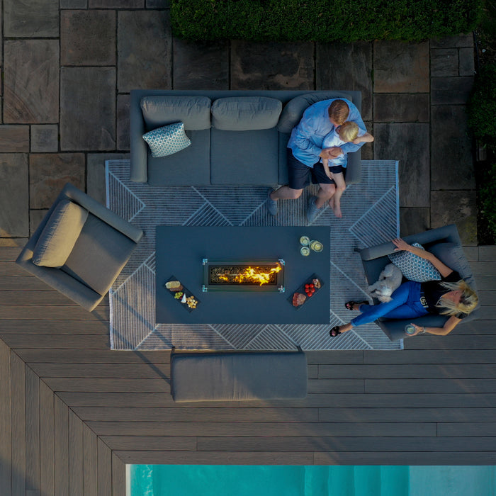 Maze Pulse 3 Seat Sofa Set with Fire Pit Table