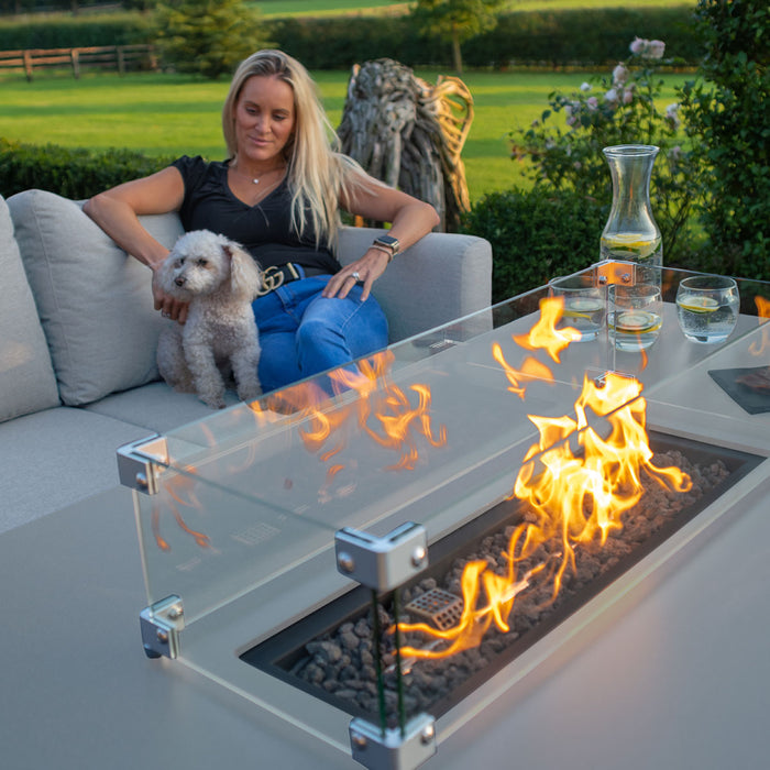 Maze Pulse 3 Seat Sofa Set with Fire Pit Table