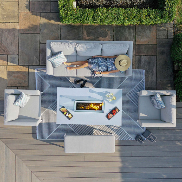 Maze Pulse 3 Seat Sofa Set with Fire Pit Table