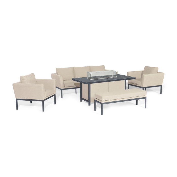 Maze Pulse 3 Seat Sofa Set with Fire Pit Table