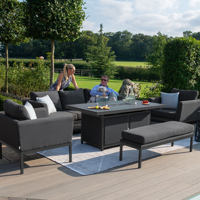 Maze Pulse 3 Seat Sofa Set with Fire Pit Table