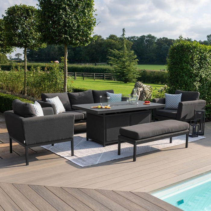 Maze Pulse 3 Seat Sofa Set with Fire Pit Table