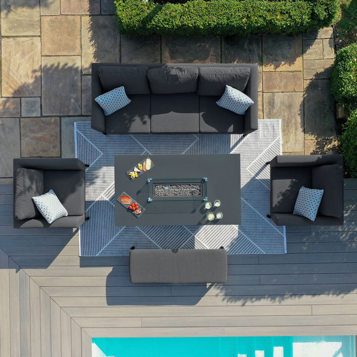 Maze Pulse 3 Seat Sofa Set with Fire Pit Table