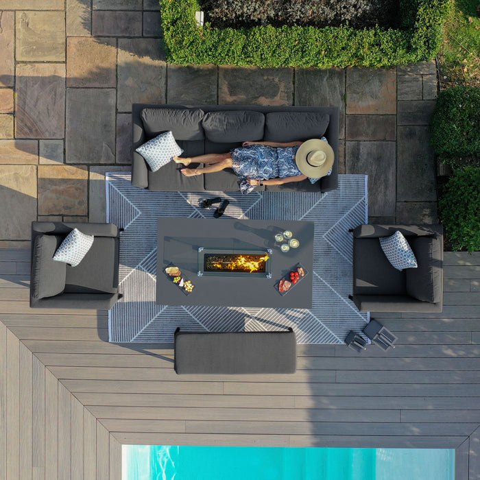 Maze Pulse 3 Seat Sofa Set with Fire Pit Table