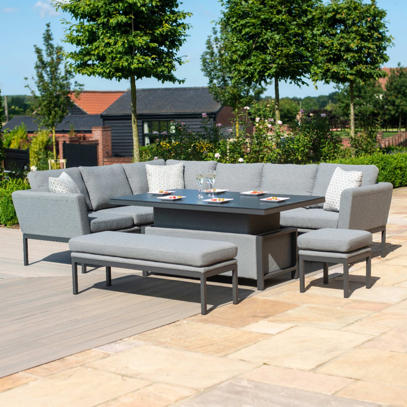 Maze Pulse Rectangular Corner Dining Set with Rising Table