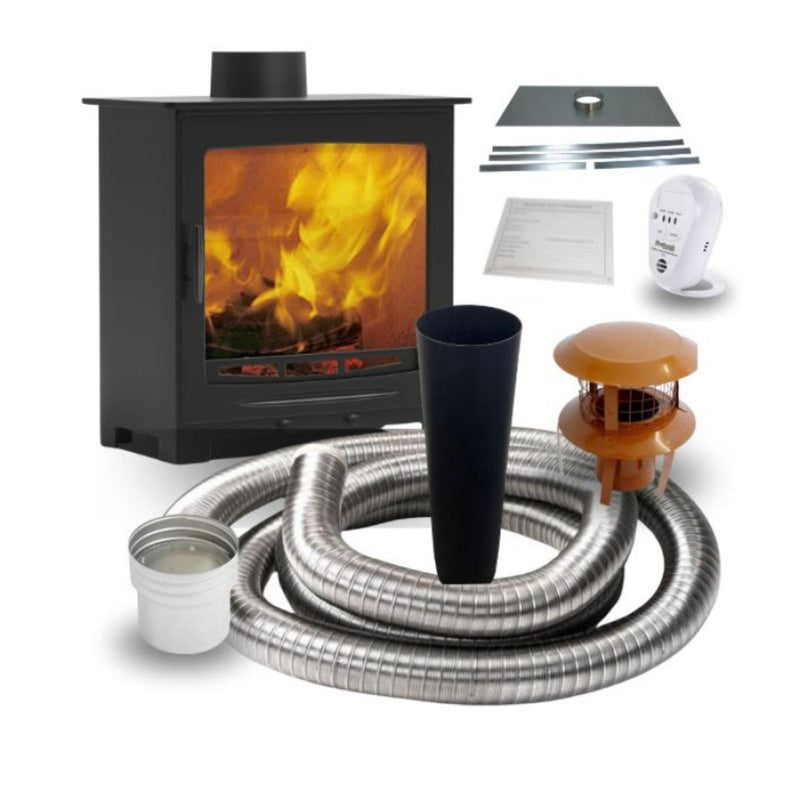 Castle Stoves Framlingham Wood Stove with 10m Flex Package