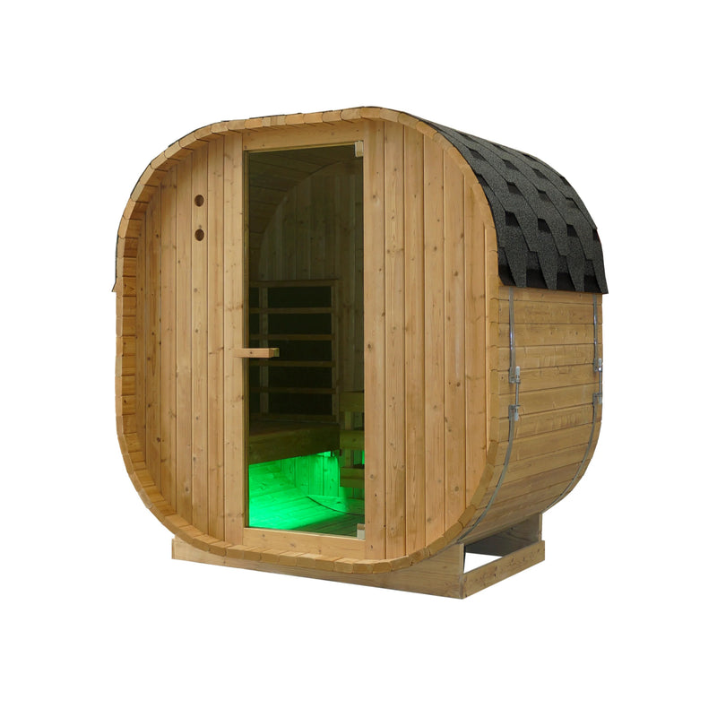 Canadian Spa Outdoor Oval Barrel Sauna Combination Infrared / Traditional (1842 x1200 x 1945mm)