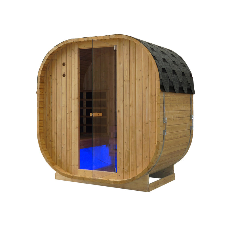 Canadian Spa Outdoor Oval Barrel Sauna Combination Infrared / Traditional (1842 x1200 x 1945mm)