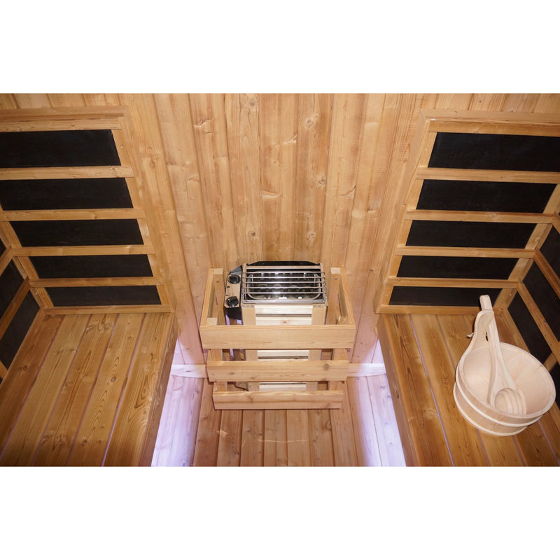 Canadian Spa Outdoor Oval Barrel Sauna Combination Infrared / Traditional (1842 x1200 x 1945mm)