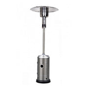 Stainless steel patio heater on a white background