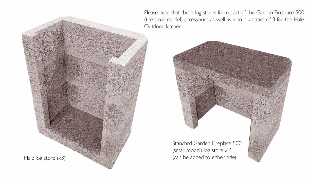 Schiedel Log Storage for Small 500 Outdoor Fireplace