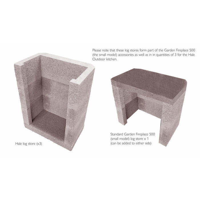 Schiedel Log Storage for Small 500 Outdoor Fireplace