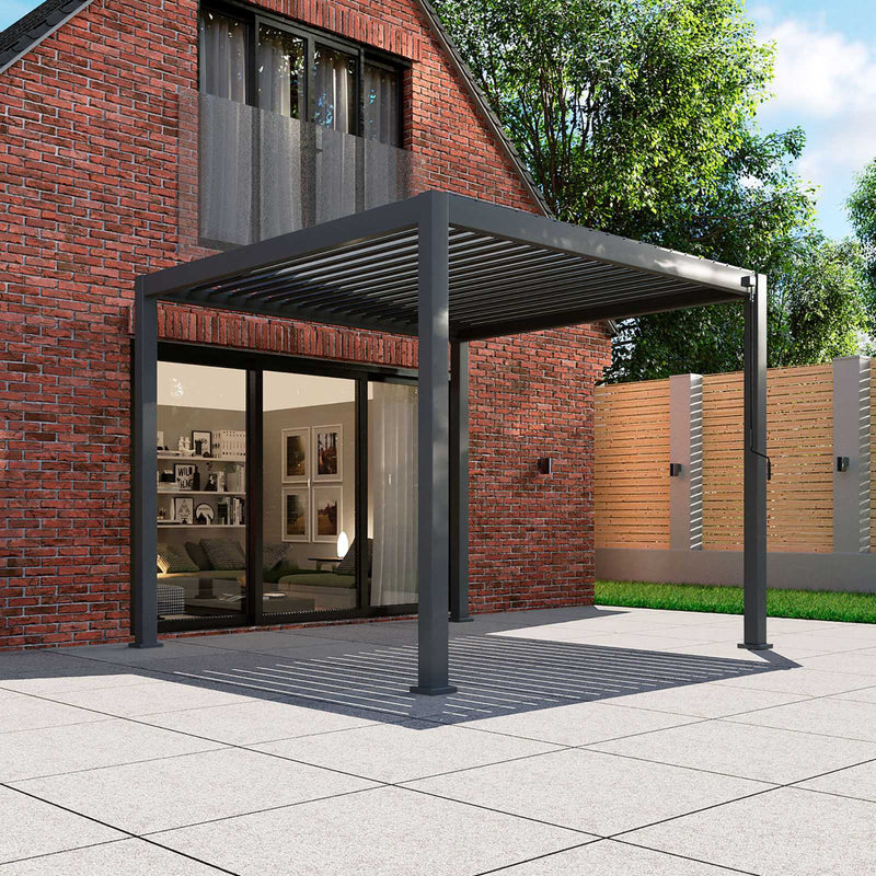 Nova Titan 3.6m x 3.6m Aluminium Pergola - Graphite Grey