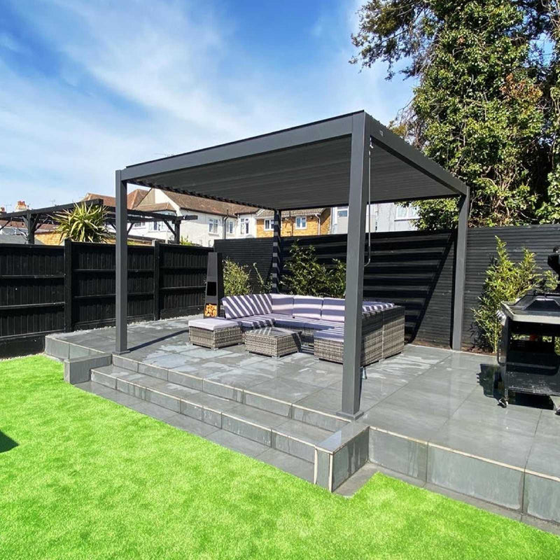 Nova Titan 3.6m x 3.6m Aluminium Pergola - Graphite Grey