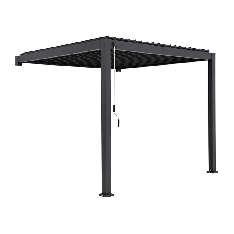 Nova Titan 3m x 3m Wall Mounted Aluminium Pergola - Graphite Grey