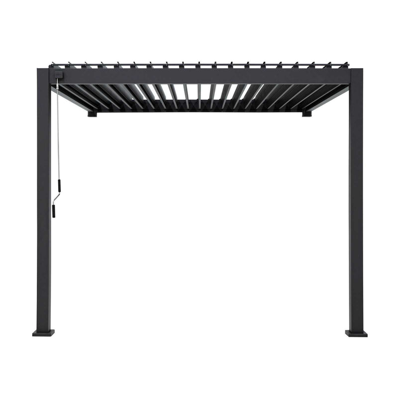 Nova Titan 3m x 3m Wall Mounted Aluminium Pergola - Graphite Grey