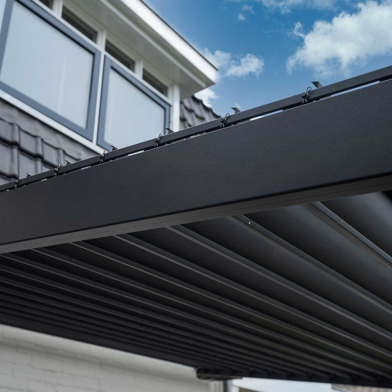 Nova Titan 3.6m x 3m Wall Mounted Aluminium Pergola - Graphite Grey