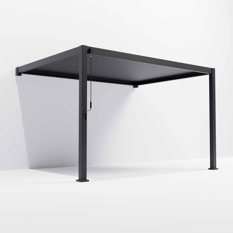 Nova Titan 4m x 3m Wall Mounted Aluminium Pergola - Graphite Grey