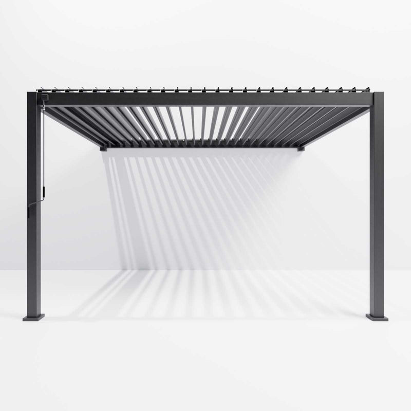 Nova Titan 4m x 3m Wall Mounted Aluminium Pergola - Graphite Grey