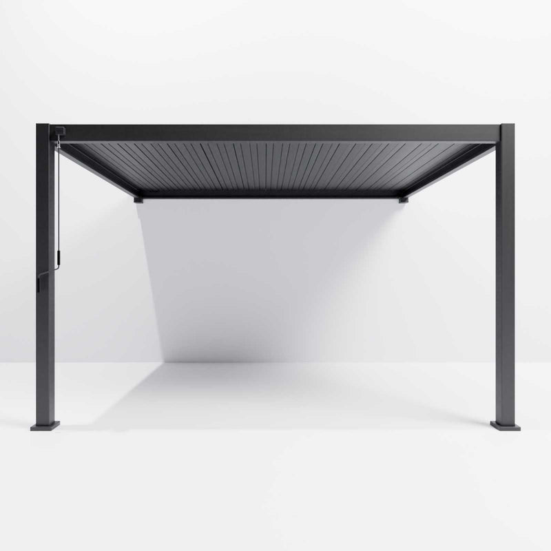 Nova Titan 4m x 3m Wall Mounted Aluminium Pergola - Graphite Grey