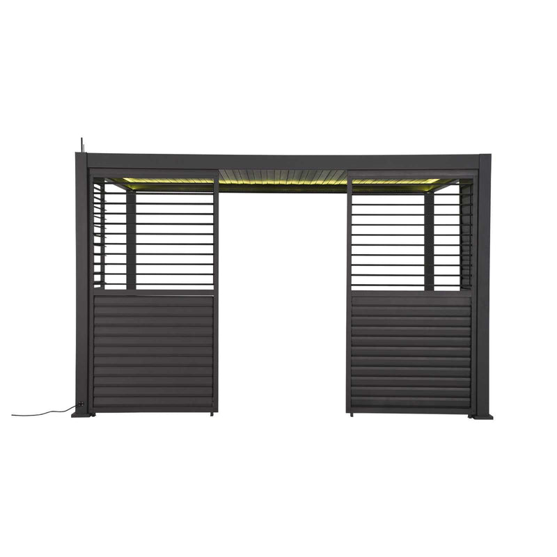 Nova Titan 1.2m Aluminium Side Wall with Adjustable Louvres for 3.6m Titan Pergola - Graphite Grey