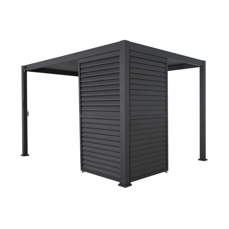 Nova Titan 1.2m Aluminium Side Wall with Adjustable Louvres for 3.6m Titan Pergola - Graphite Grey