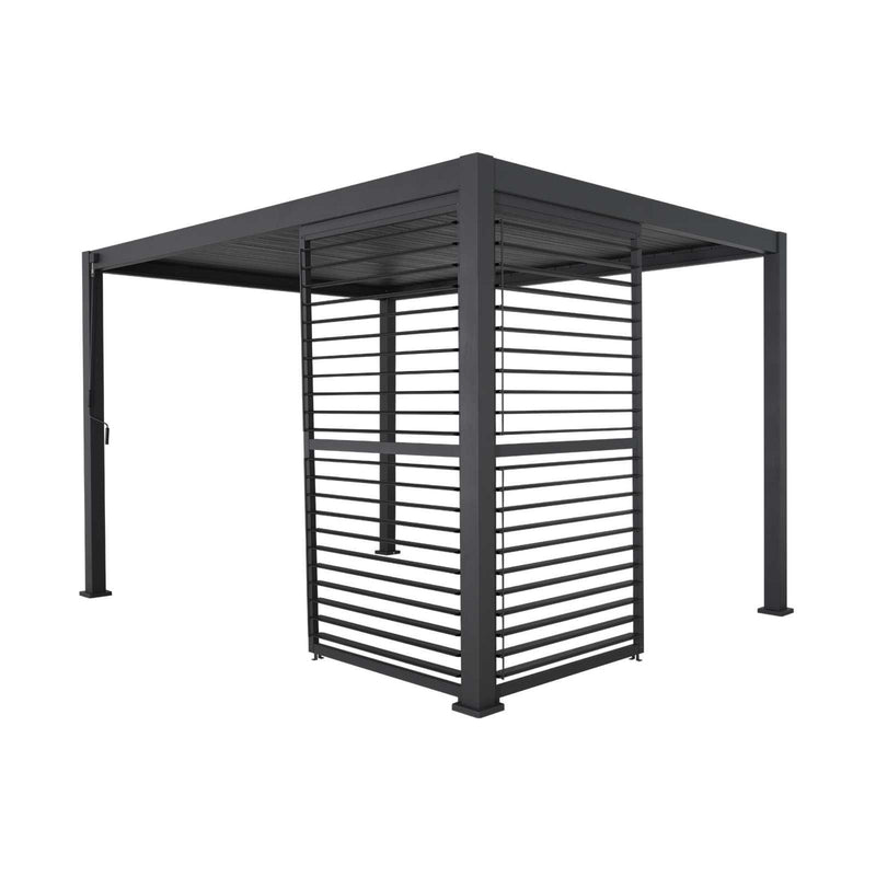 Nova Titan 1.2m Aluminium Side Wall with Adjustable Louvres for 3.6m Titan Pergola - Graphite Grey