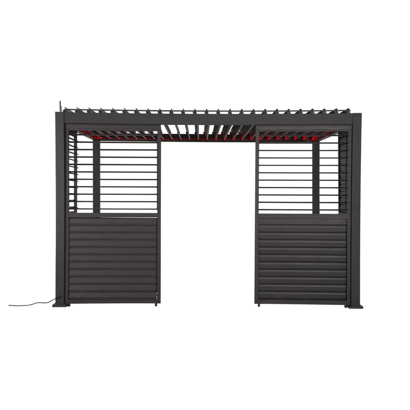 Nova Titan 1.33m Aluminium Side Wall with Adjustable Louvres for 4m Titan Pergola - Graphite Grey