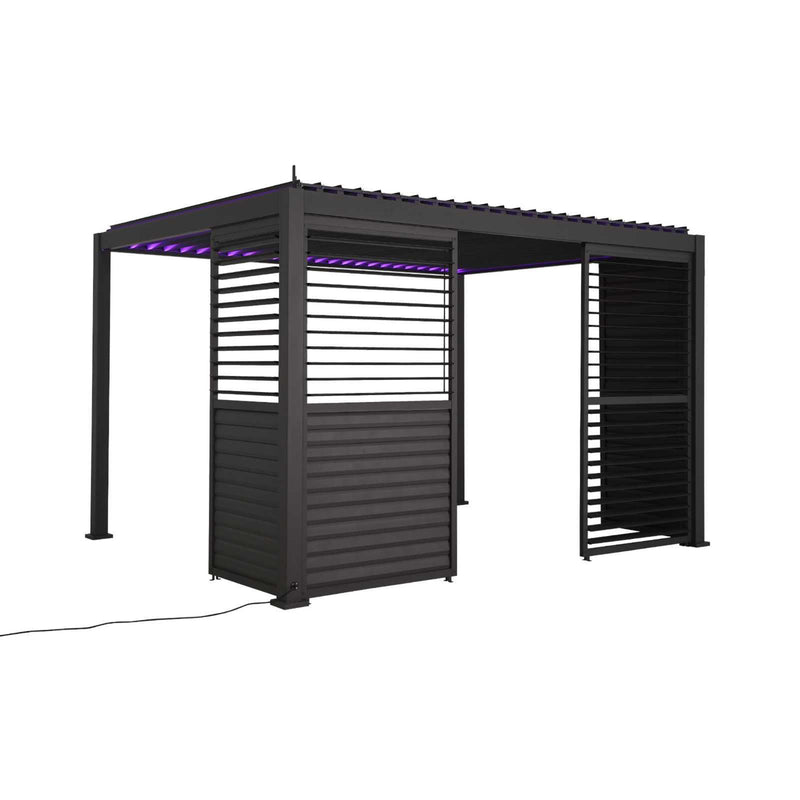 Nova Titan 1.33m Aluminium Side Wall with Adjustable Louvres for 4m Titan Pergola - Graphite Grey