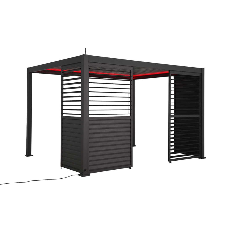 Nova Titan 1.33m Aluminium Side Wall with Adjustable Louvres for 4m Titan Pergola - Graphite Grey