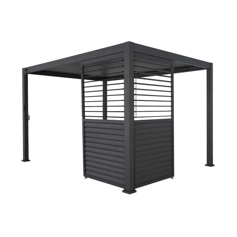 Nova Titan 1.33m Aluminium Side Wall with Adjustable Louvres for 4m Titan Pergola - Graphite Grey