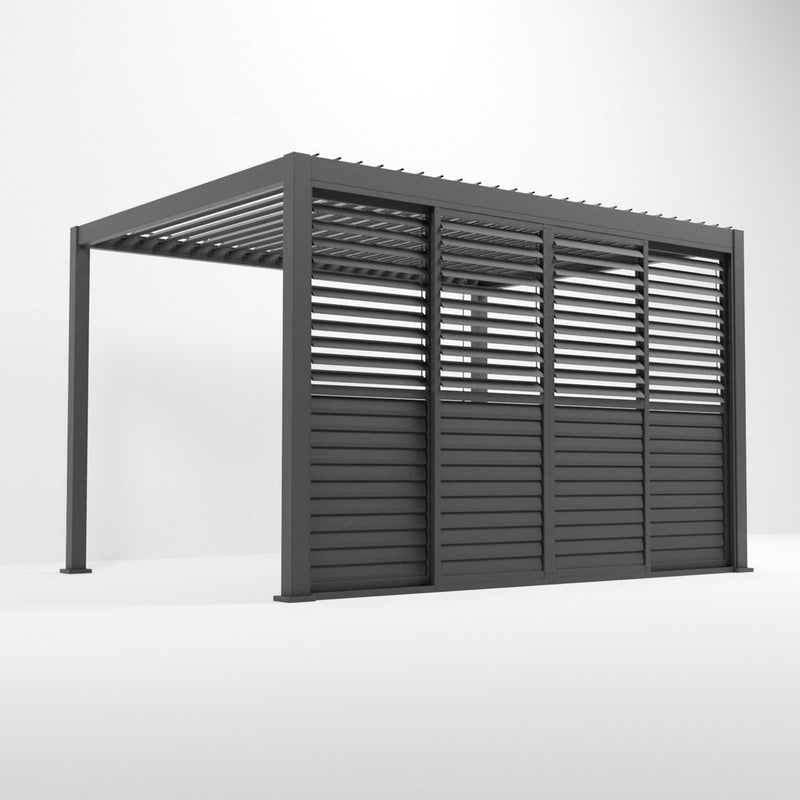 Nova Titan 4m Louver Sliding Doors - Graphite Grey