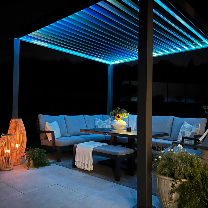 Nova Titan 3m x 3m LED Pergola - Graphite Grey