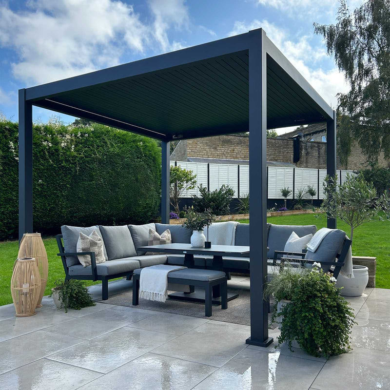 Nova Titan 3m x 3m LED Pergola - Graphite Grey