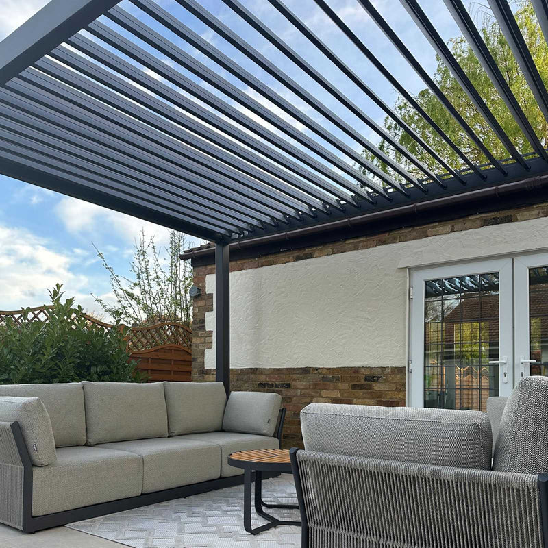 Nova Titan 4m x 3m LED Pergola - Graphite Grey