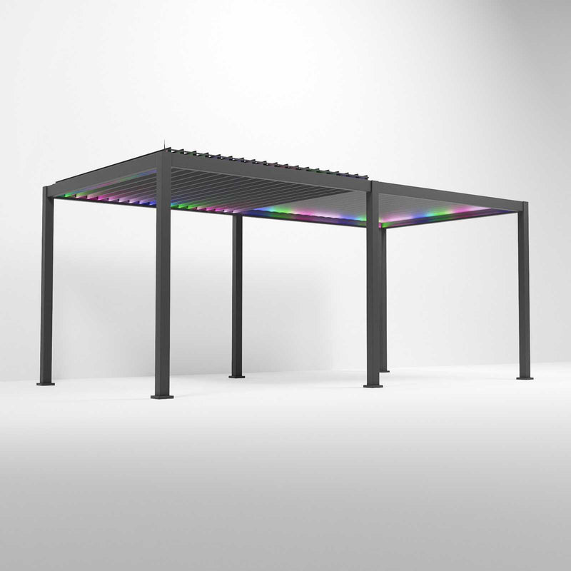 Nova Titan 6m x 3m LED Pergola - Graphite Grey