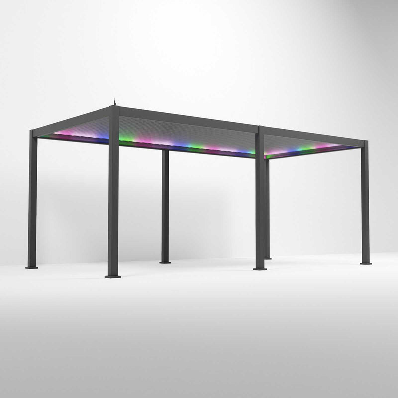 Nova Titan 6m x 3m LED Pergola - Graphite Grey